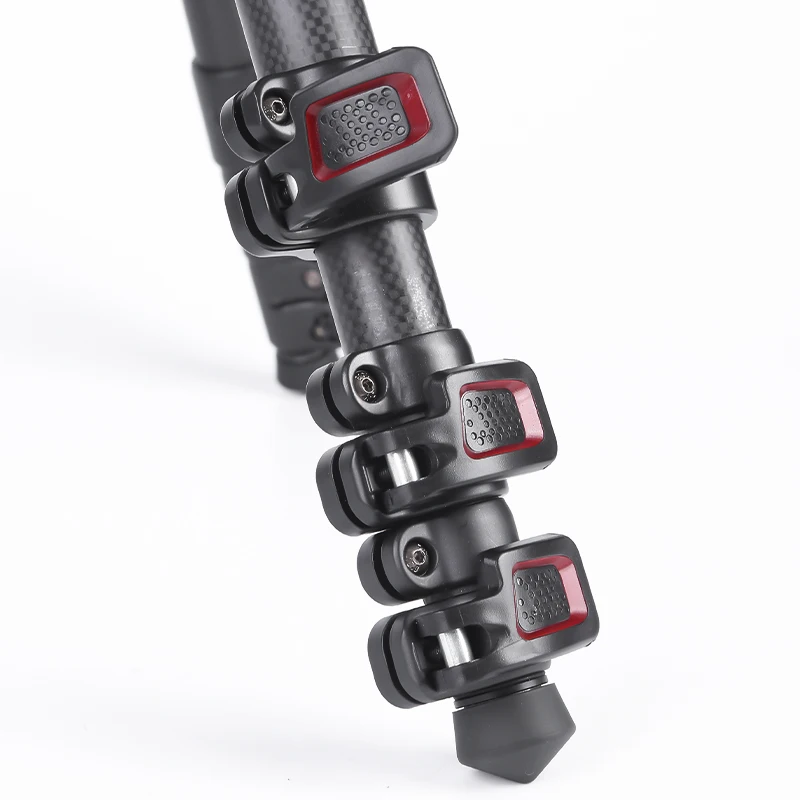 Miliboo MUFP 탄소 섬유 경량 삼각대 스탠드, 디지털 DSLR 카메라용, 4 섹션, 내장 레벨링 베이스, 15 ° 틸트