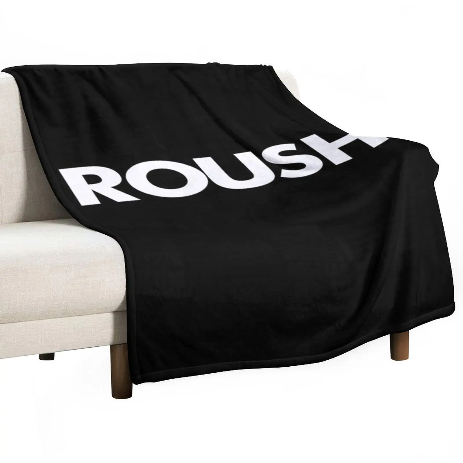 

White Roush Logo Throw Blanket Nap manga Blankets