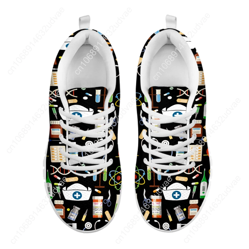 White Nursing Shoes For Women First Aid/medical Printed Comfortable Sneakers Lace-up Luxury Shoes Footwear Zapatos
