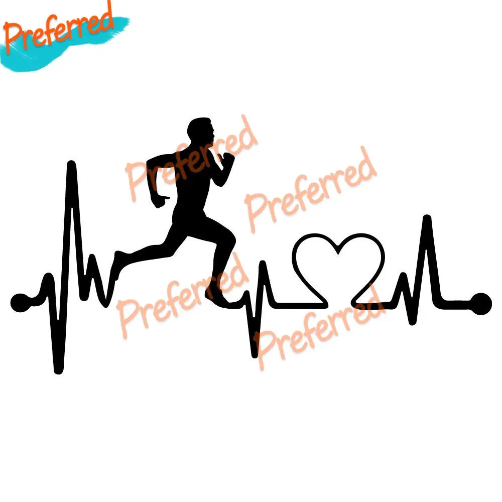 

Heartbeat Runner Run Running Race Heart Man Car Stickers Car Windows Bumpers Motorcycle Helmets Trunk Surf Camping Vinyl Decals