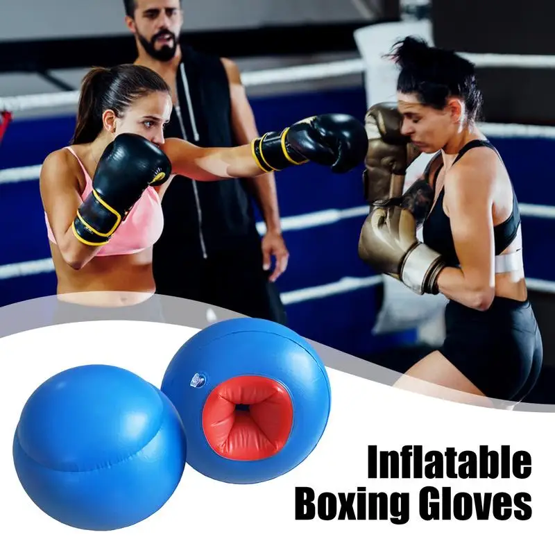 thumbnail image 2 of Blow Up Boxing Gloves, PVC Boxing Playing Mittens, Interactive Boxing Glove Balloons, Workout Punching Mittens 1 Pair For Men Adults Birthday 2 of 14