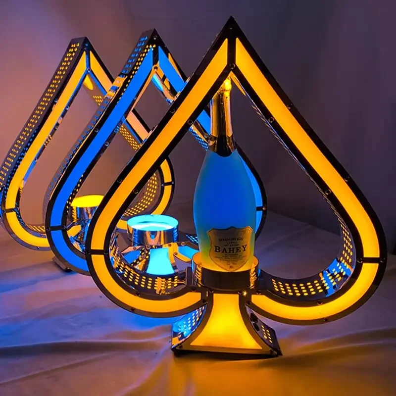 Wine Bottle Presenter Rechargeable Flashing Wine Champagne Glorifier Green Red Laser Light VIP Bottle Display Rack
