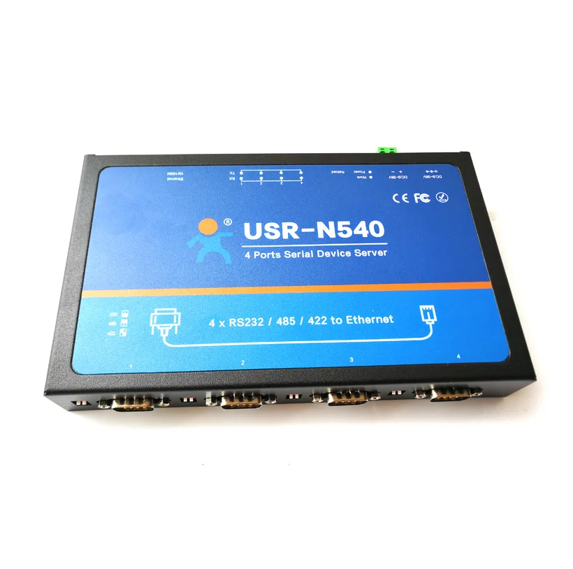 USR-N540 4포트 RS232 RS485 RS422-이더넷 RJ45 Modbus RTU 게이트웨이 직렬 장치 서버(SSL/TSL MQTT 포함)