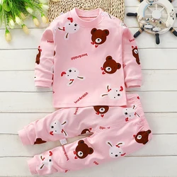 Cozy Kids' Cotton Clothing Set - Autumn/Winter Pajamas & Loungewear - 6 - 7T (Style12 thick)