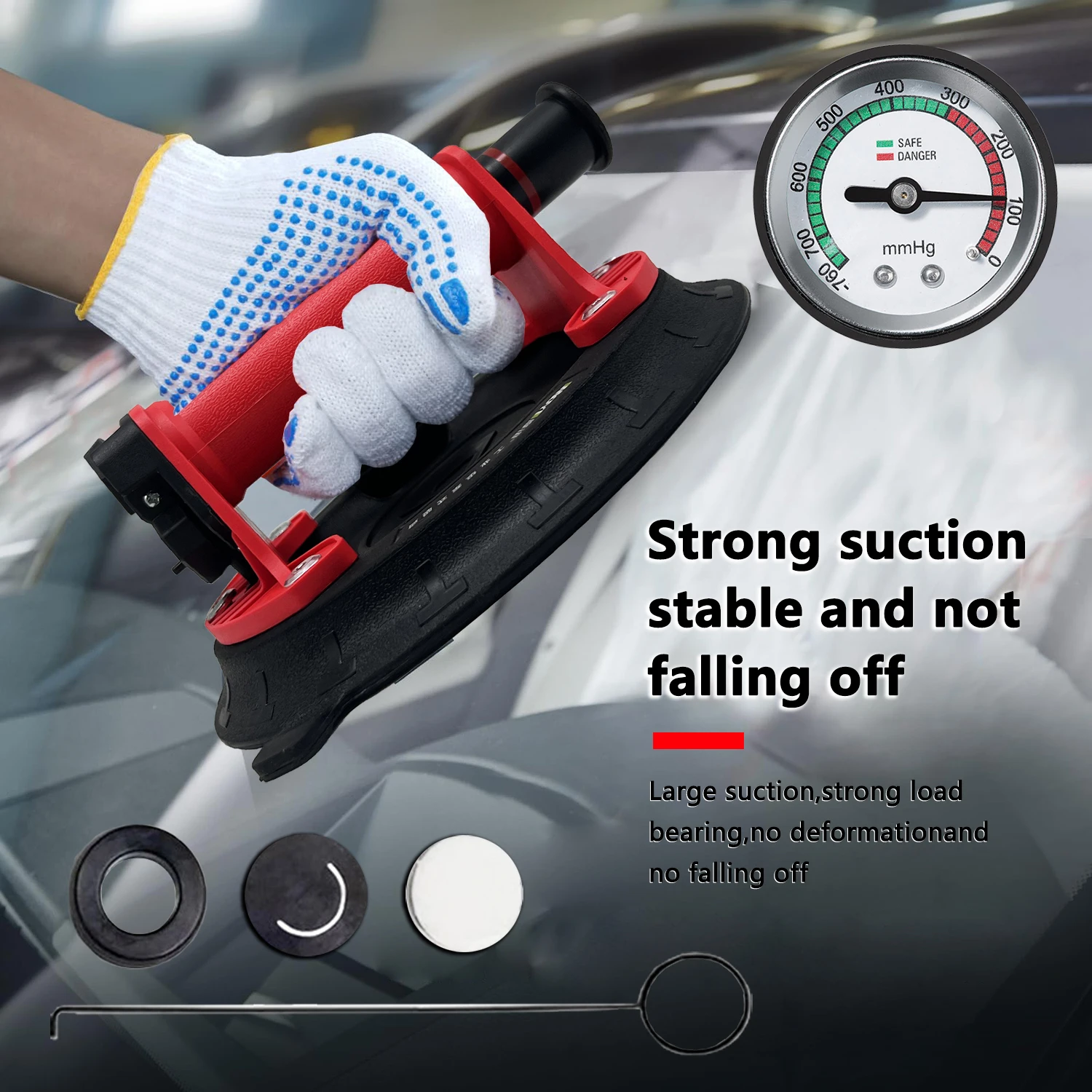 8 Inch Vacuum Suction Cup 250Kg Carrying Capacity Heavy Duty Glass Suction Cup Lifter for Granite Tile Glass Manual Lifting