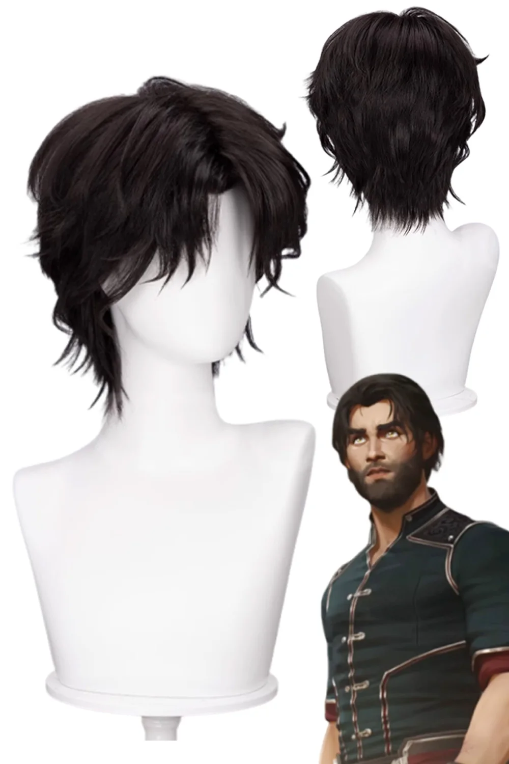 Disguise Arcane Jayce Wigs Hair Game LoL TV 2 Cosplay Costume Accessories Men Roleplay Fancy Dress Up Party Props