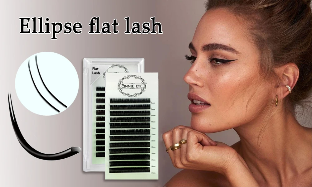 Description Picture 2 of itemIndividual Classic Mink Hair Fake Eyelash Ellipse Flat Lash Extensions Silk Natural Lash Extension Split Tips DIY Lash Mix