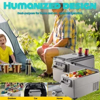 Портативный автомобильный холодильник 12 В 24 В автомобильный холодильник двухзонный морозильник компрессорный охладитель для дома на открытом воздухе кемпинг