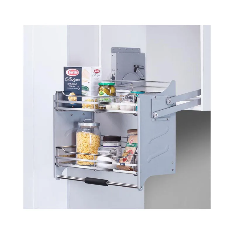 WELLMAX Kitchen Cabinet Storage Pull Down Elevator Basket Cabinet Accessory Afterburner Dry Rack Lift Shelf Kitchen Organizer