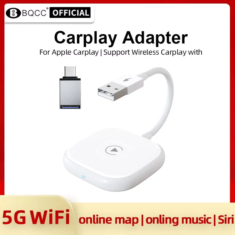 Bqcc Wireless Carplay Dongle Per Android O Iphone Wireless Auto Car Adapter Wireless Auto Plug Play 5Ghz Wifi Aggiornamento Online