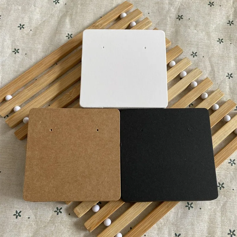 

6*6cm Jewelry Earring Ear Studs Hanging Holder Display Hang Paper Cardboard Cards Kraft Paper Package For Party 500pcs/lot