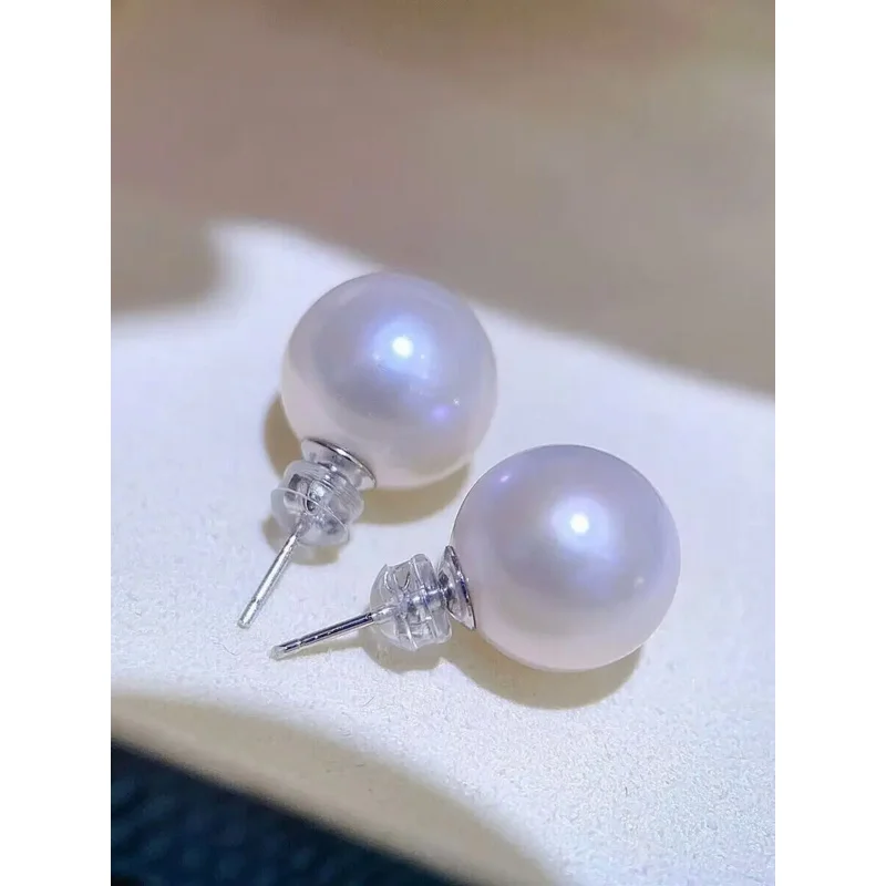 

AAAA 7-8MM 8-9mm 9-10mm 10-11mm Round Natural South Sea White Pearl Earring 14Kp White Gold