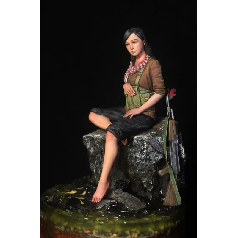 Масштаб 1/35, семейный набор, историческая хобби, Миниатюрная игрушка, Сидящая женщина, милиция, разборная и Неокрашенная диорама