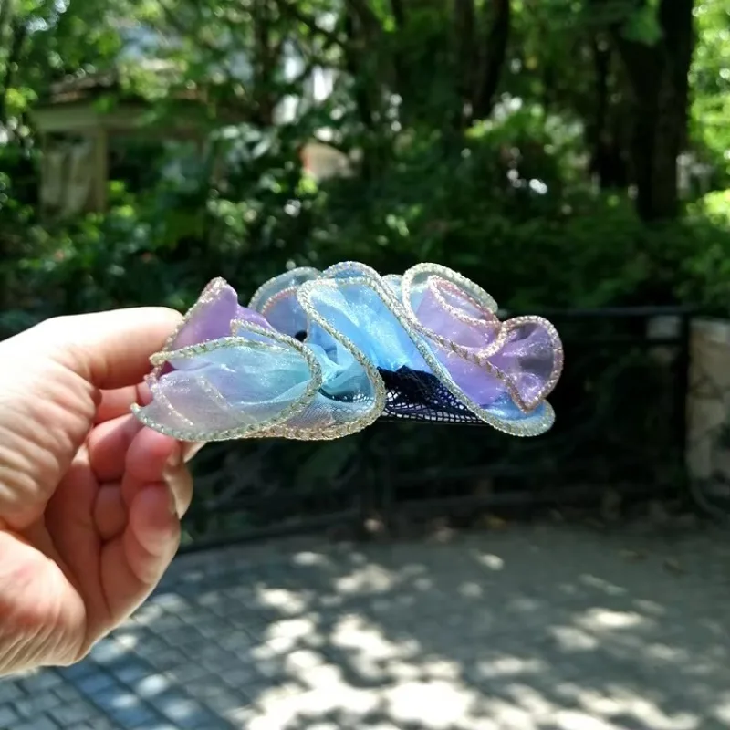 New Children's Ballet Dance Ball Hair Net Cover Girl Snow Gauze Lace Updo Hair Net Hood Flower Drawstring