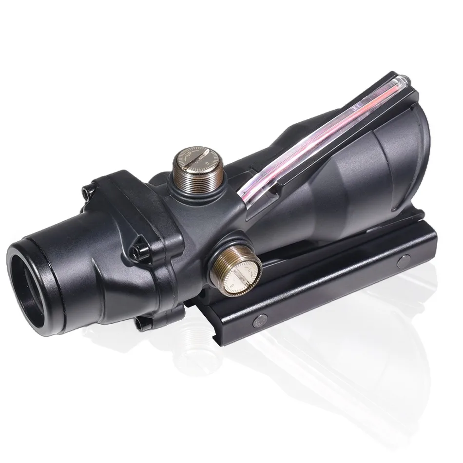 4X32 Hunting Riflescope Real Fiber Optics Grenn Red Dot Illuminated Etched Reticle Tactical Optical Sight Fit 20mm Rail Mount