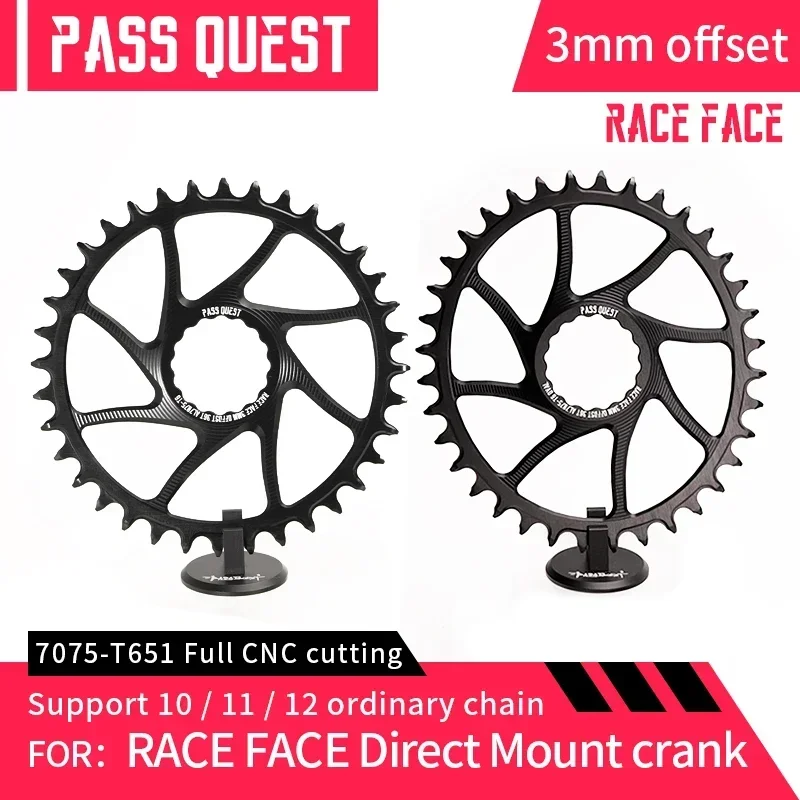 

PASS QUEST Узкие Широкие звездочки для RACEFACE rf next sl Sixc Atlas series, прямые монтируемые звездочки, офсет 3 мм, серебристые и черные