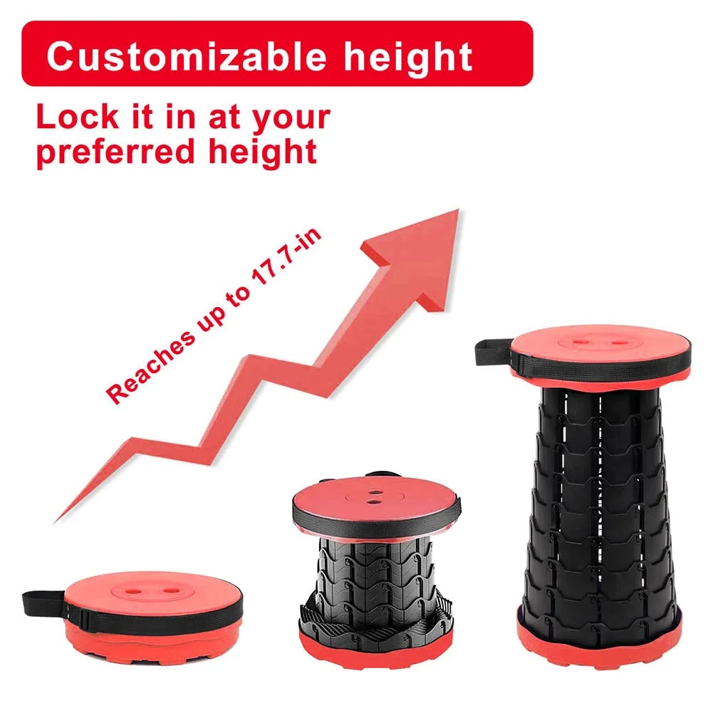 Modern Foldable Retractable Stool Plastic Collapsible Telescopic Portable Stool Folding Camping Chair