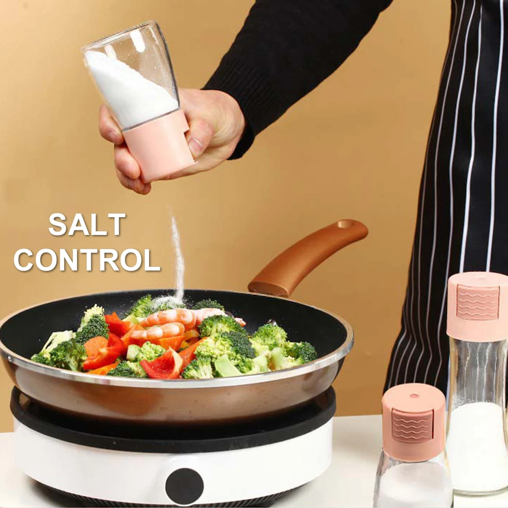 Metering Salt Shaker Press Type Quantitative Seasoning Bottle Glass Spice Salt Pepper Container Dispenser Kitchen Accessories|
