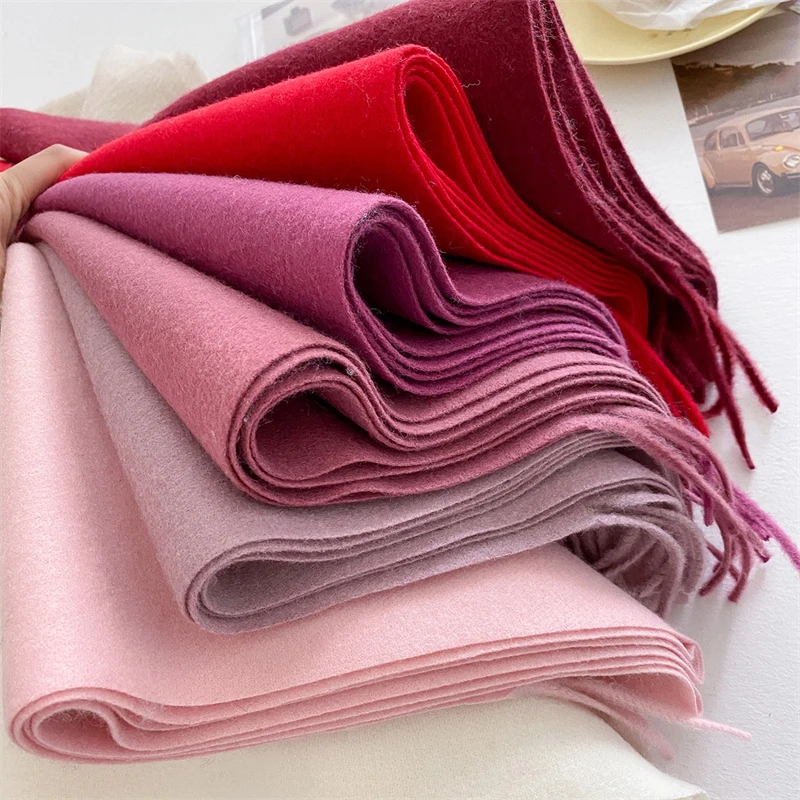 2023 Winter Wolle Schal Für Frauen Lange Warme Kaschmir Schals Hijab Solide Dame Schal Wrap Weibliche Pashmina Bandana Kopf Schals neue – Detail 17