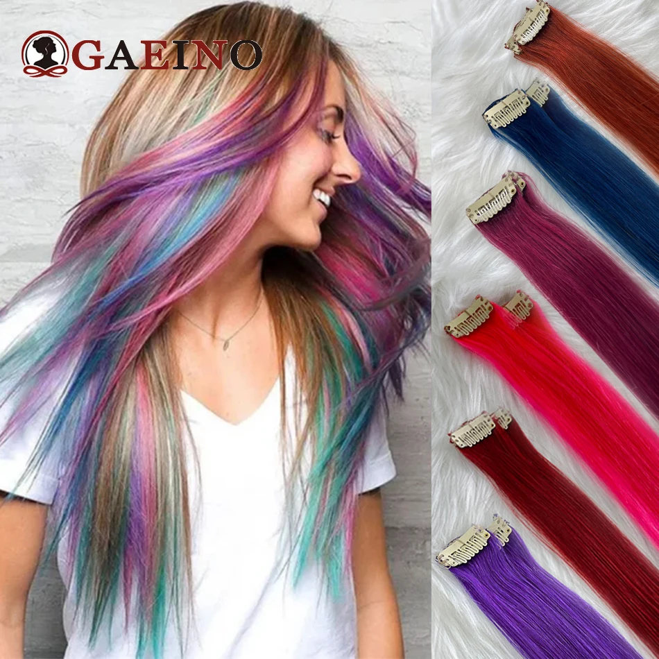 Gaeino-One-Clip-Hair-Extensions-Real-Human-Hair-Clip-In-One-Piece-Hairpieces-Straight-Colored ...