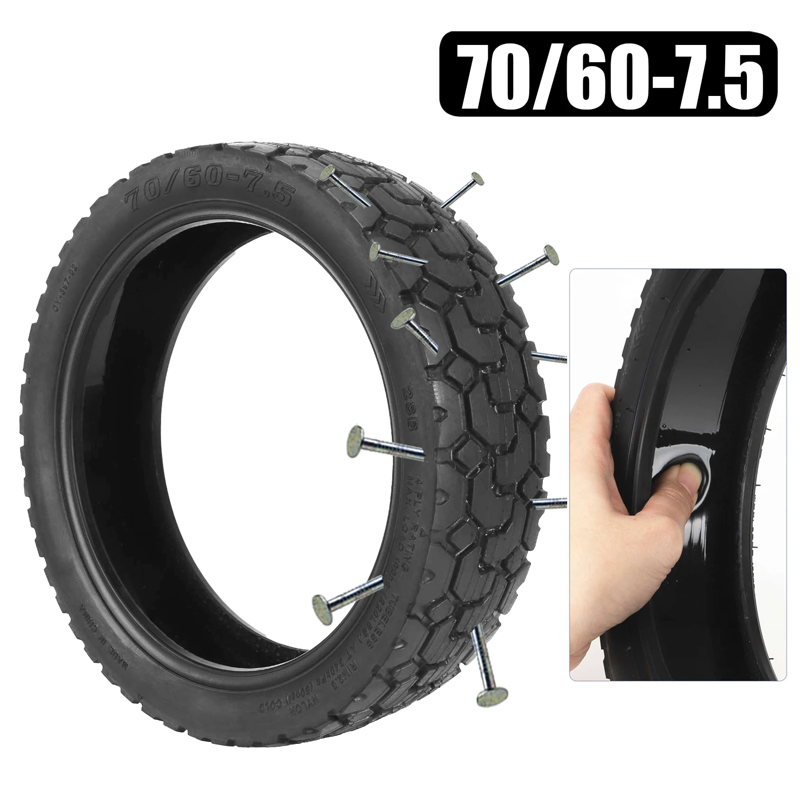 11 Zoll 70/60-7,5 selbstheilender Reifen mit Goo für Ninebot ZT3/ZT3 Pro Elektroroller Offroad-Vakuum-Tubeless-Reifenersatz