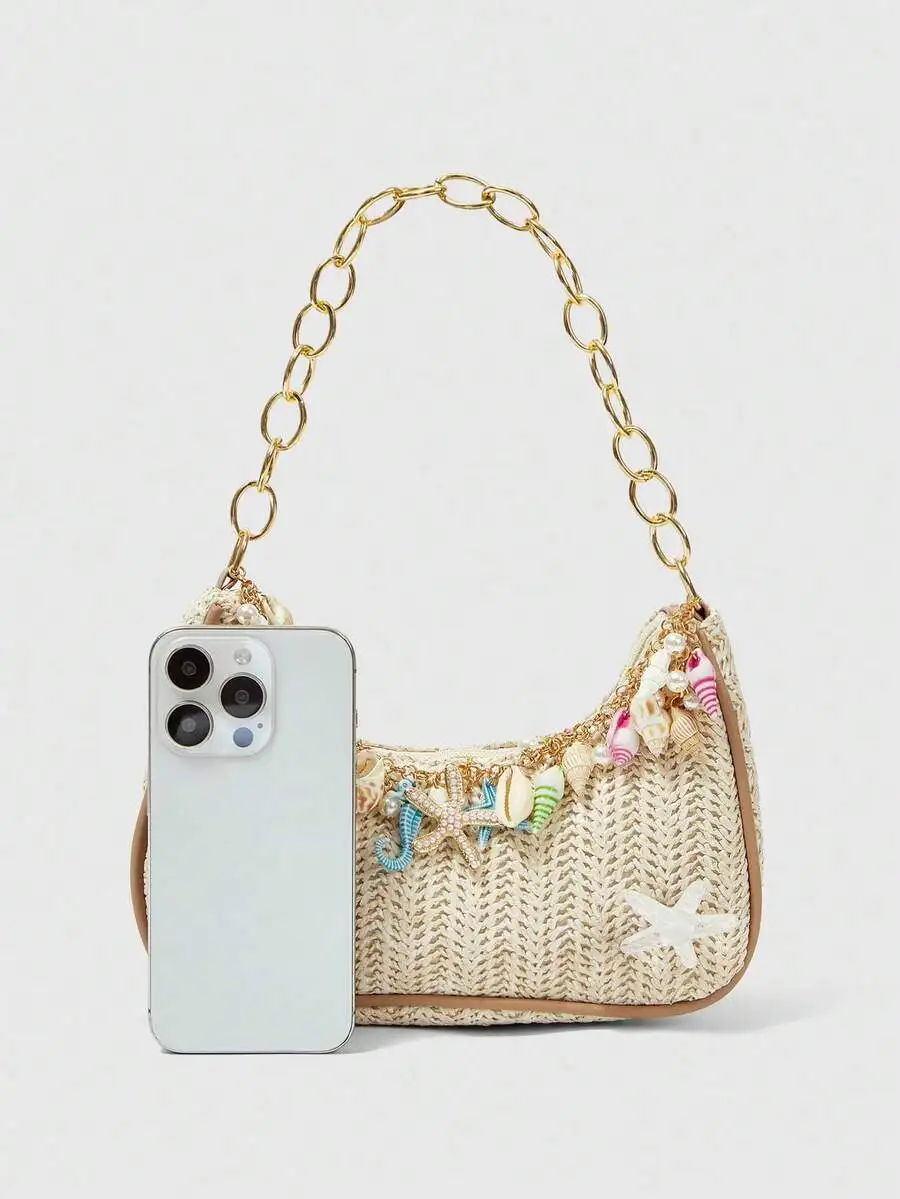 🏖️ Starfish × Straw – Boho Woven Beach Tote Bag, Lightweight Shoulder Handbag, Random Surprise Decoration (Every Bag Tells a Story) 💫 6