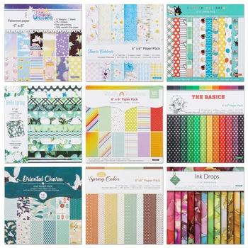 12 fogli di carta per fiori vintage 6X6 pollici sfondo per scrapbooking cartoncino fantasia su un solo lato per la creazione di cartoline fai da te