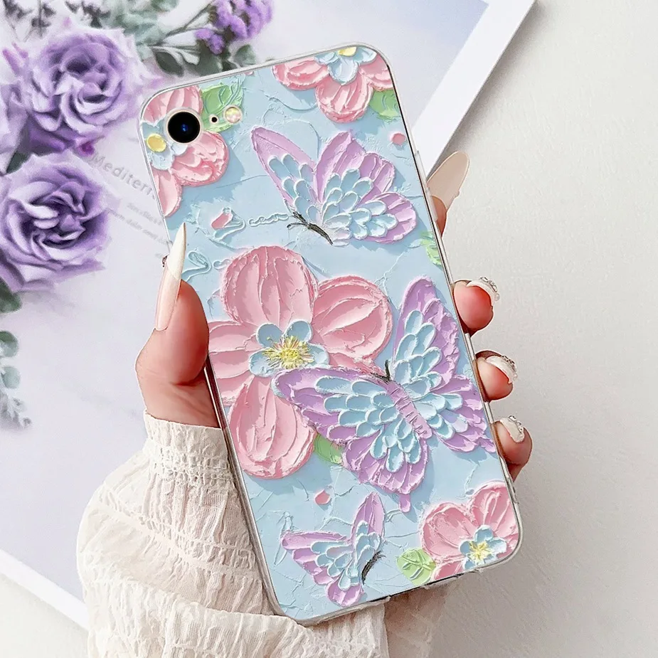 Cute Cat Painted Clear Silicone Soft Slim Phone Case