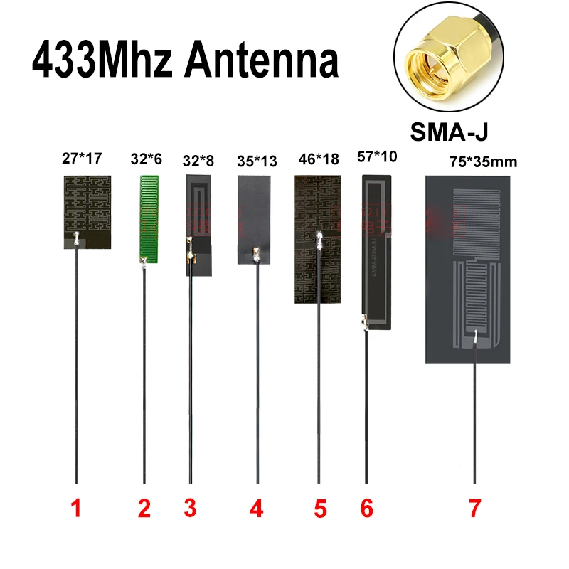 

2Pcs Lora 433Mhz Antenna SMA-J Male 433M Omni FPC Antenna High Gain Build in Soft Antenna Long Range Aerial