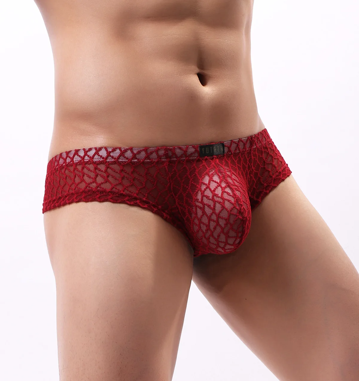 Red Men's Sexy Lace Briefs