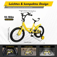 Vélo pour enfants de 16 pouces, hauteur réglable, Fash, avec roues d'entraînement, doubles freins, pour âgés de 5 à 8 ans, charge 50kg 3
