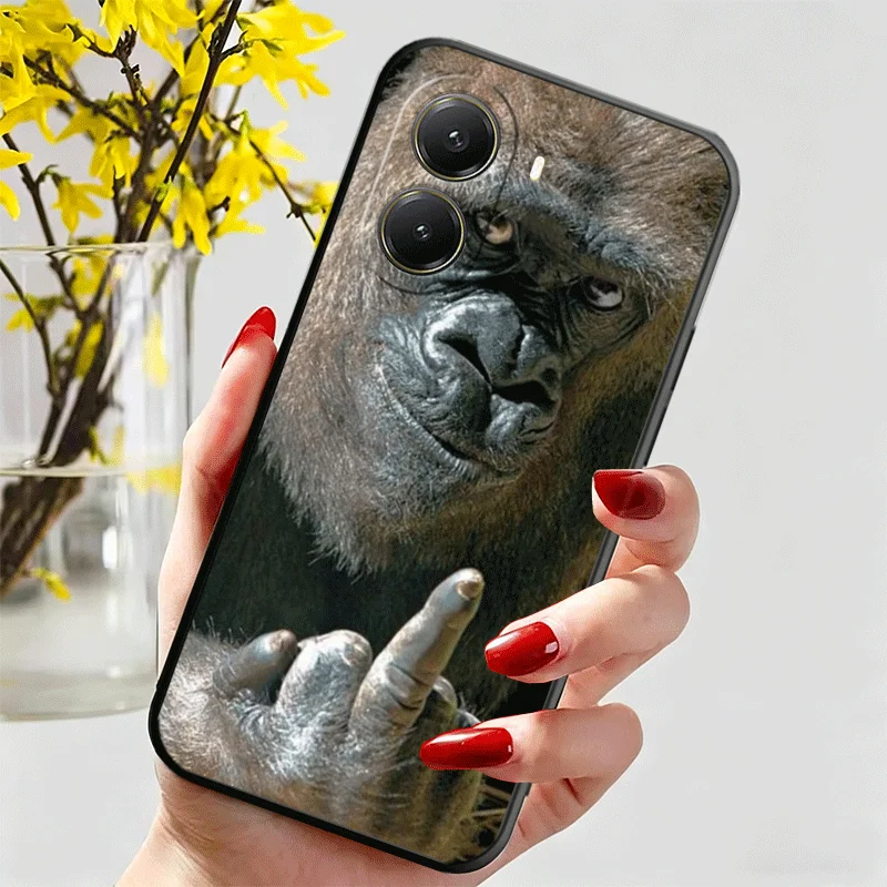 Silicone Phone Case with Monkey Meme Design