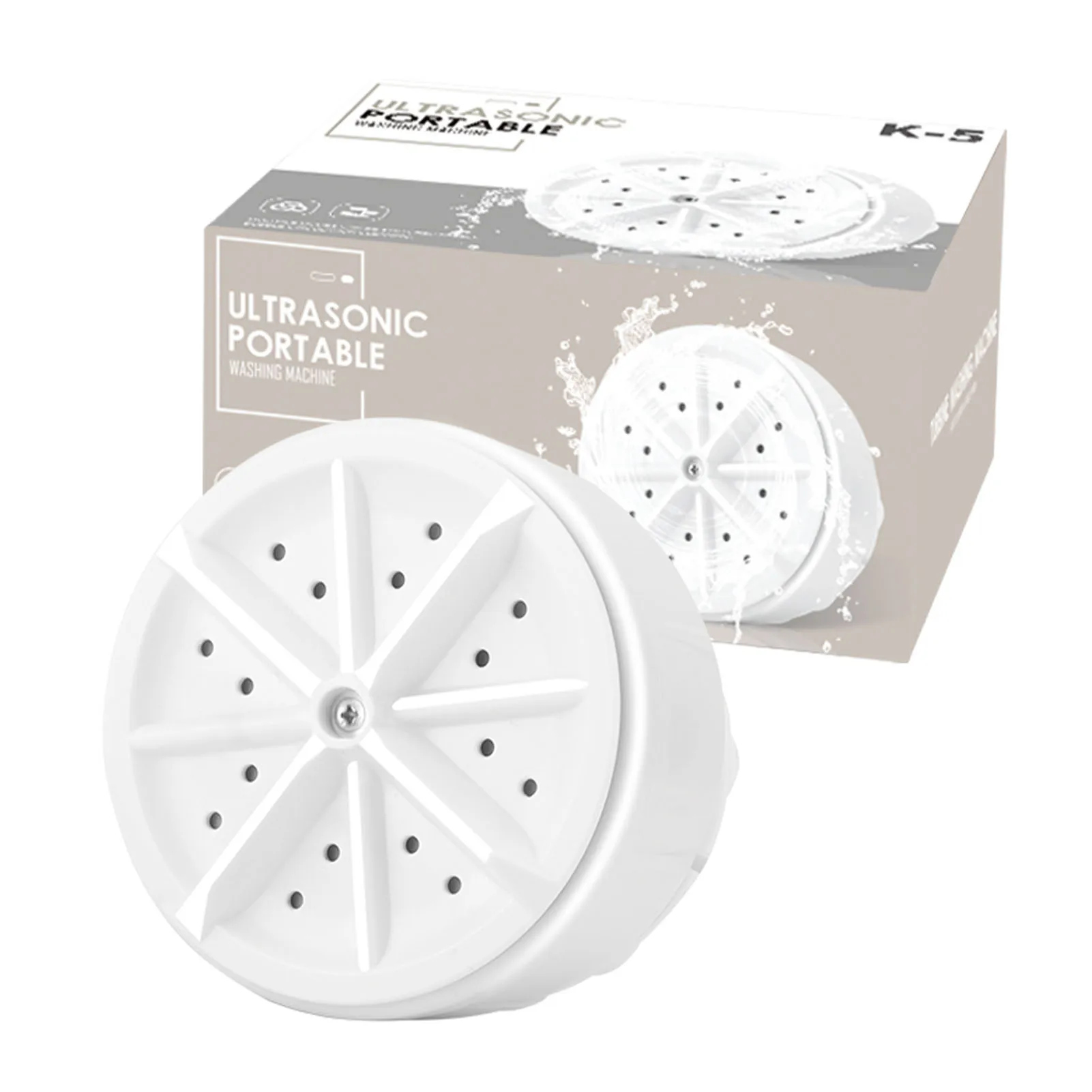 

Mini Ultrasonic Washing Machine Portable Turbine Personal Rotating Washer Convenient For Travel Dormitory Rent House USB-Powered
