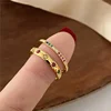 2 pièces/ensemble en acier inoxydable couleur arc-en-ciel cubique Zircon pierre bagues pour femmes INS couleur or étanche étoiles anneau bijoux