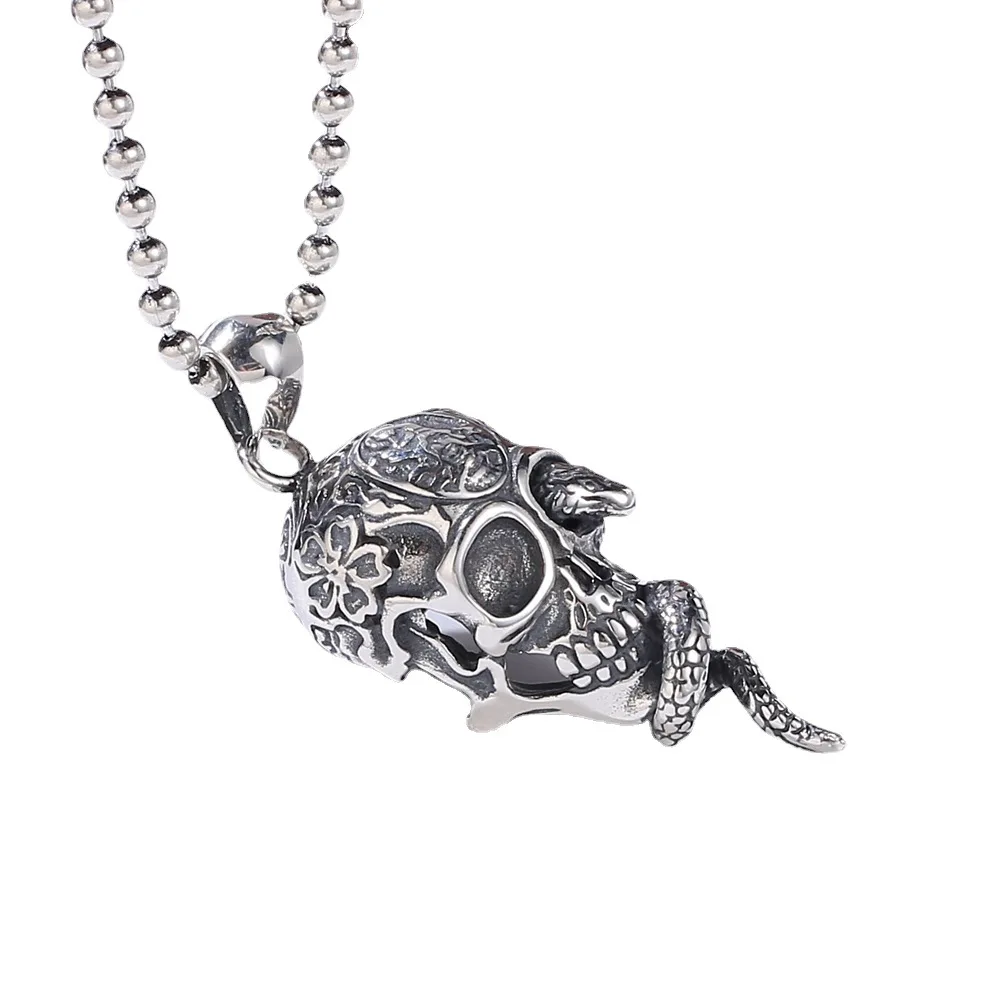 Vintage Fashion Personality Punk Skull Pendant Unisex Hip-hop Gothic Necklace Banquet Jewelry Accessories Gift