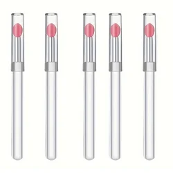 Portable Silicone Lip Brush Set with Protective Cover - Soft Multifunctional Lip Balm and Lipstick Applicator (5pcs - mix)