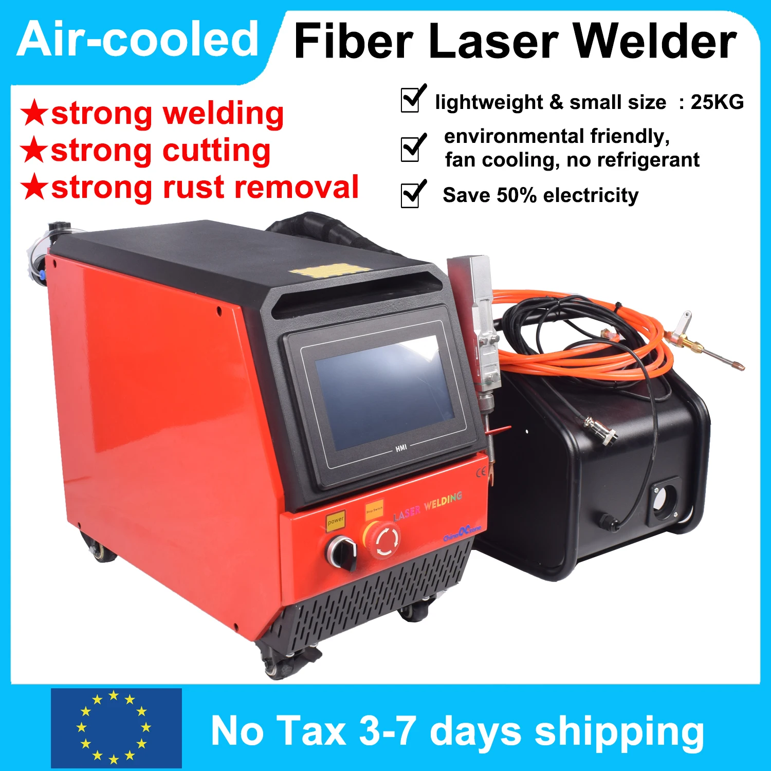 700W Air Cooled Laser Welder Handheld Fiber Laser Welding Machine 4 in 1 Cutting Welding Cleaning for Metal Air Cooling
