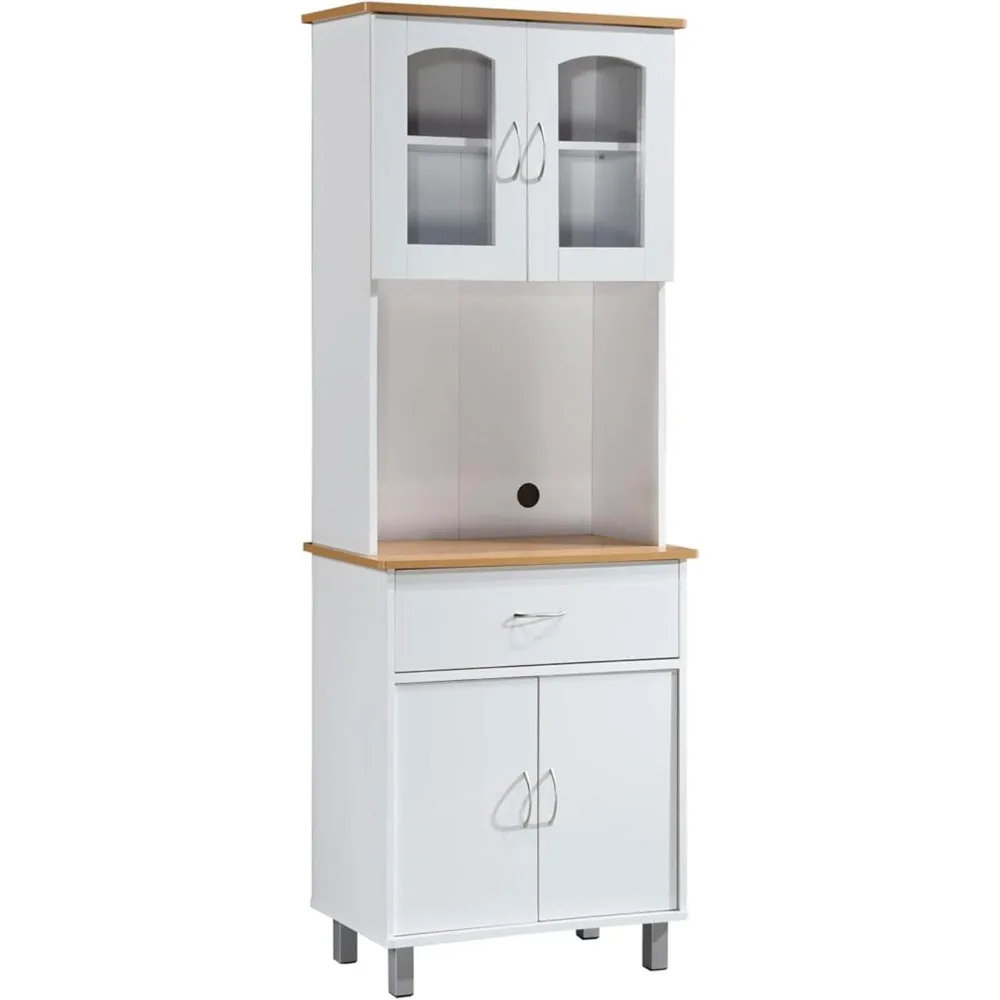 Top and Bottom Enclosed Kitchen Cabinet, Chocolate-Grey