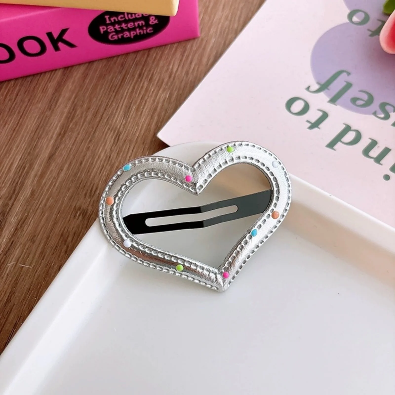 5Pcs Silver Glitter Hair Clips Set with Star, Heart, and Bar Shapes, Cute&Sparkly Hair Accessories Perfect for Girls' Stylish