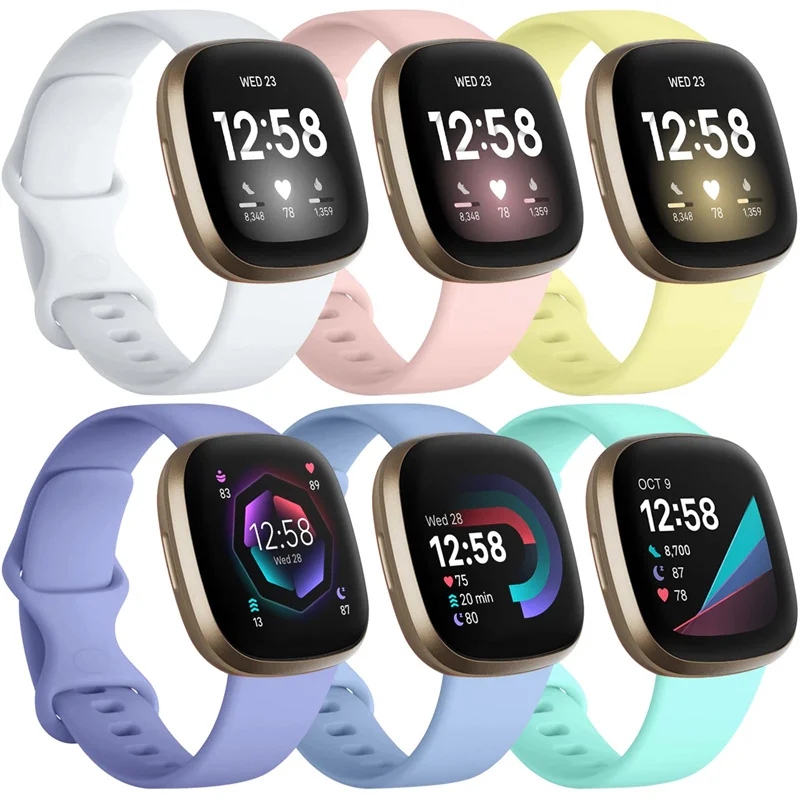 

Ремешок для часов Fitbit Versa 3, ремешок Correa, умные часы, силиконовый спортивный Браслет для Fitbit Sense Versa3, мужские/женские аксессуары для ремешка