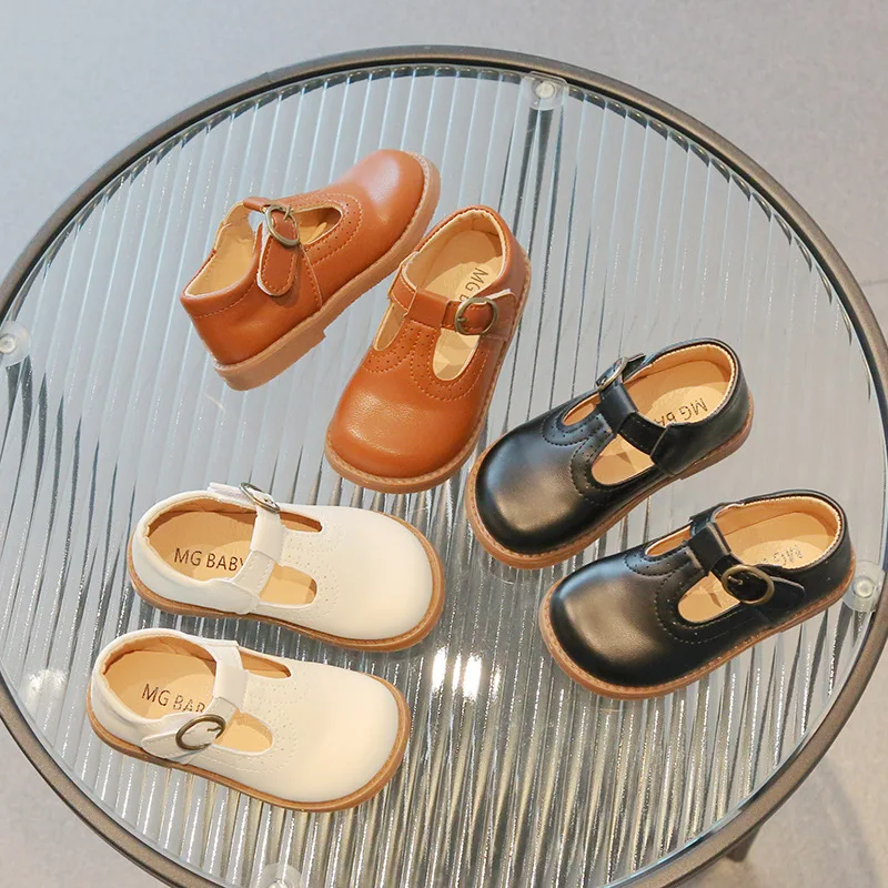 

Academy style T-shaped Boys and Girls Leather Shoes Spring New British Style Small Leather Shoes Children's Princess Shoes
