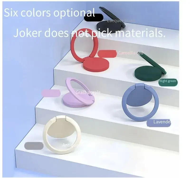 Silicone Phone Case with 360-Degree Finger Ring Holder and Stand - Square Design