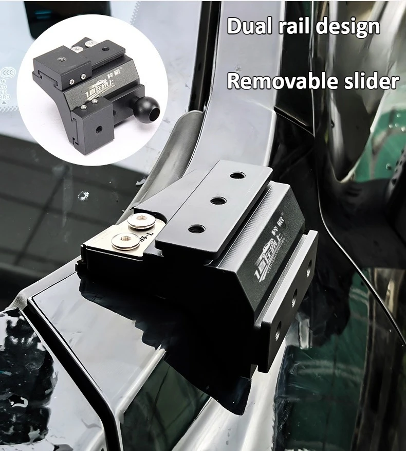 For Haval New H5 Car A Pillar Led Spotlight Bracket Front Engine Hood Quick Release Off-road Dual Guide Rail Expansion Stand detail image 4