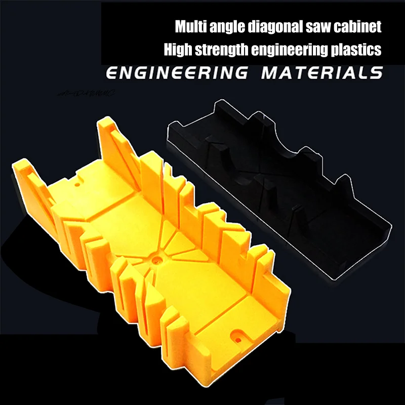 1Pc 45/90 Degree Wood Cutting Clamping Miter Saw Box Woodworking Angle Cutting Carpenter Gypsum Oblique Tool miter saw box