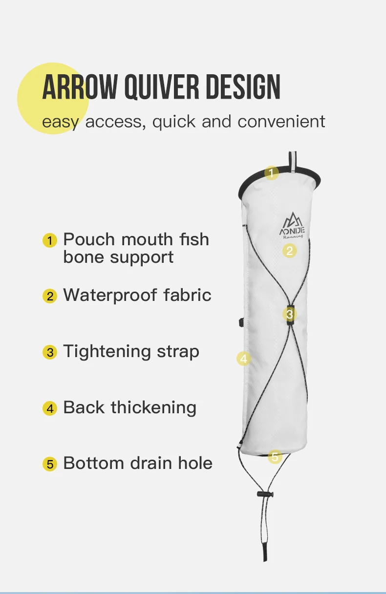 AONIJIE External Trekking Poles Bag Fish Bone Hiking Storage Pocket Opening Tightening Buggy Bag Lightweight 2 Colors 5