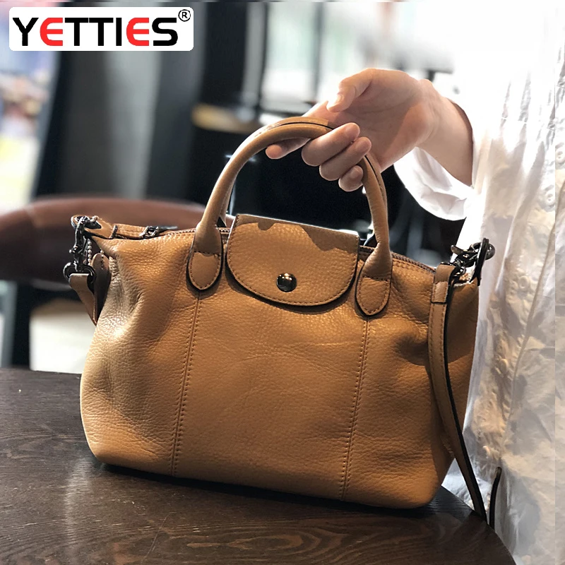 

Новинка 2024, маленькая сумочка из воловьей кожи в стиле ретро, сумка-тоут из мягкой кожи, сумка через плечо на одно плечо, сумка среднего и маленького размера из натуральной кожи