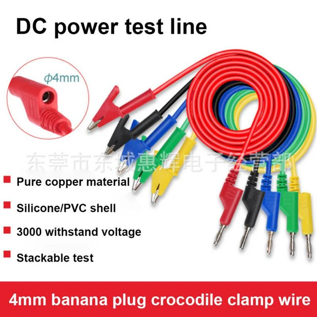 Câble de Test en Silicone souple, fiche banane à banane, fil de Test pour  multimètre et alimentation électrique, 4 couleurs, 4 pièces 1M 4mm -  AliExpress