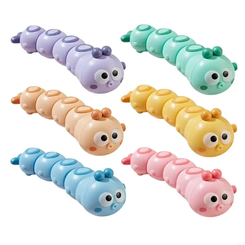 W3JF Infant Crawl Learning Caterpillars Windup Toy for Toddler Motor Skill Training