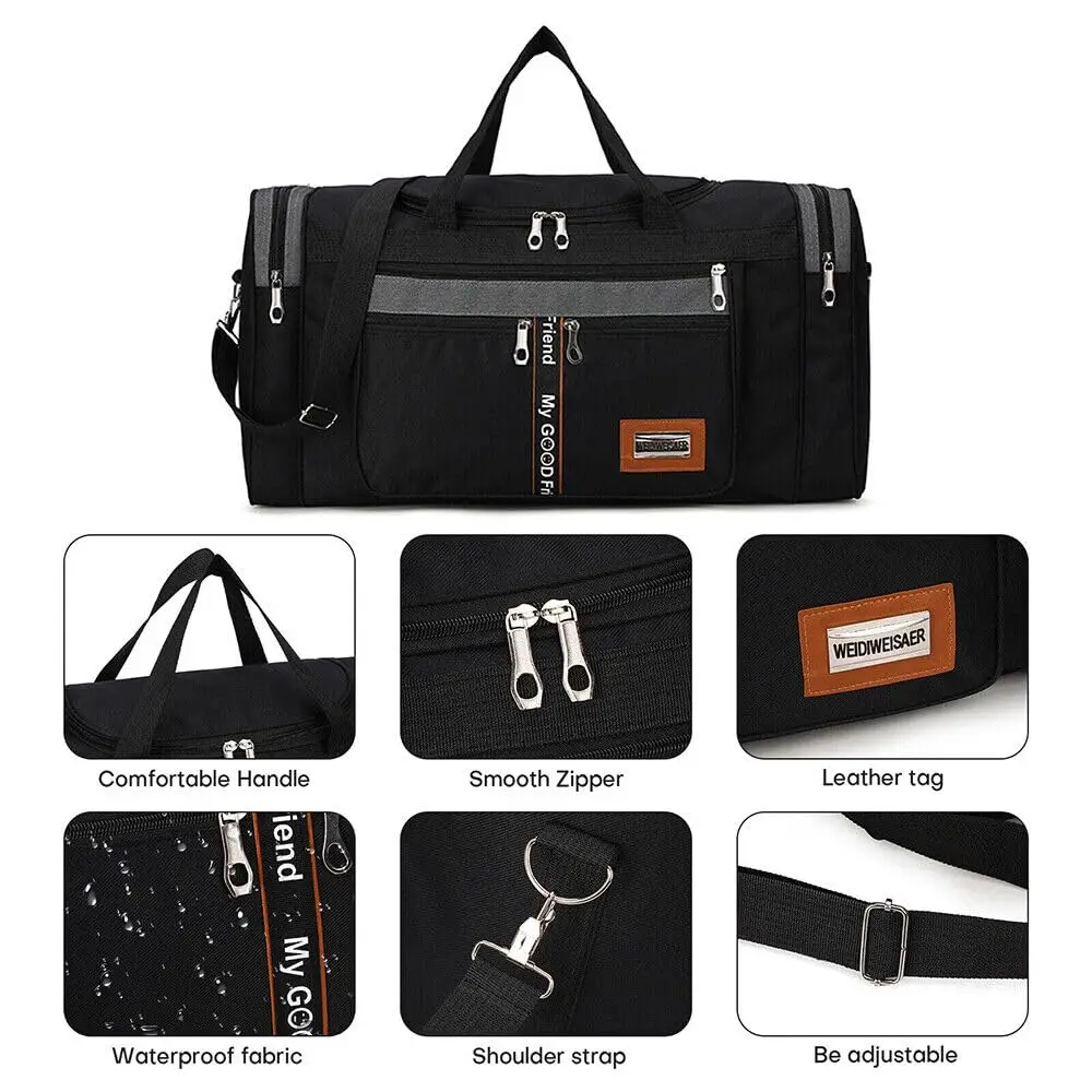 Side view of Large 60L Water Resistant Gym Duffle Bag