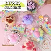Cat Paw Mochi Taba Squishy Fidget Toy Cute Plush Cat Paw Silicone Slow Rebound Pinch Decompression Toy Stress Release Vent Toy 3